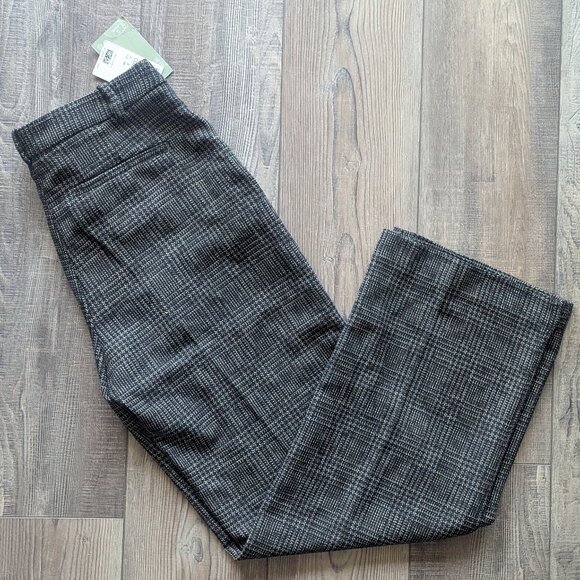 NWT H&M Women's Straight Leg Loose Fit Dress Pants in Black Melange Woven 8 - Picture 3 of 7